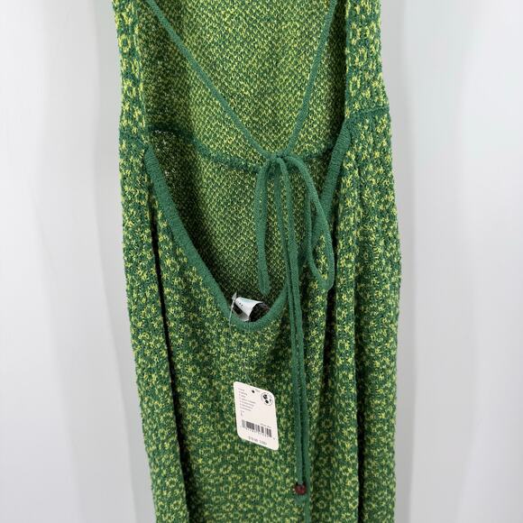 Free People Beach Dress Large Mindy Backless Sweater Midi Aqua Combo Knit NWT - Picture 11 of 16